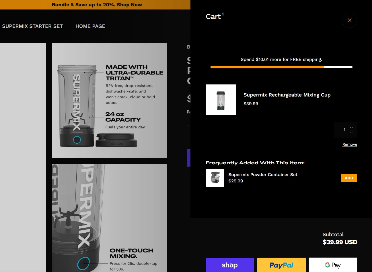 Cart AOV Optimizer Brezza Supermix