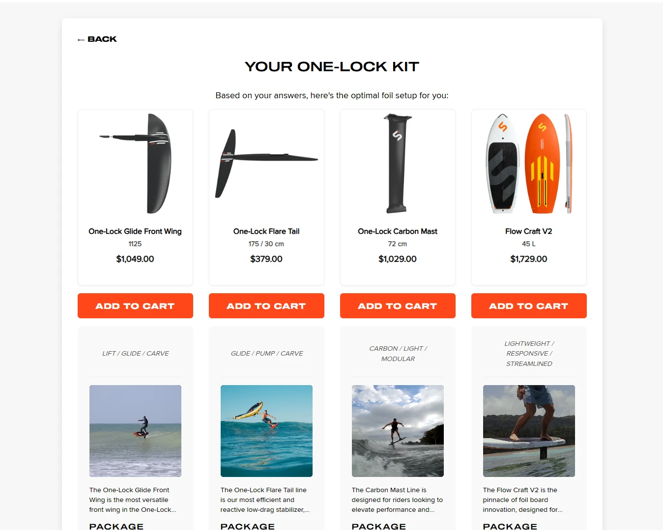 Product Finder step 1