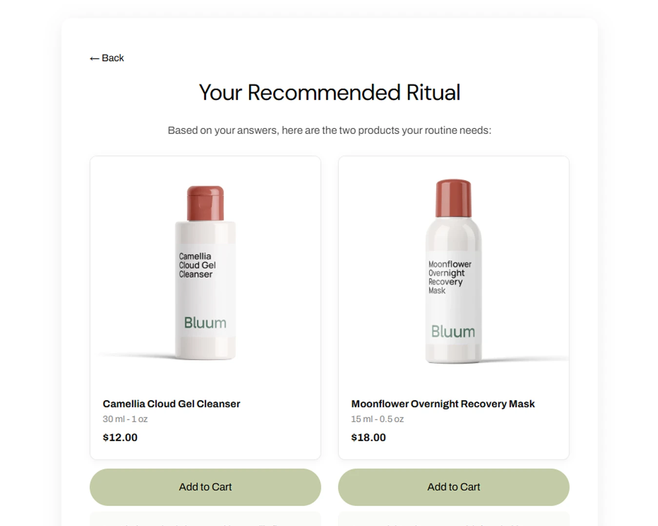 Product Finder step 2